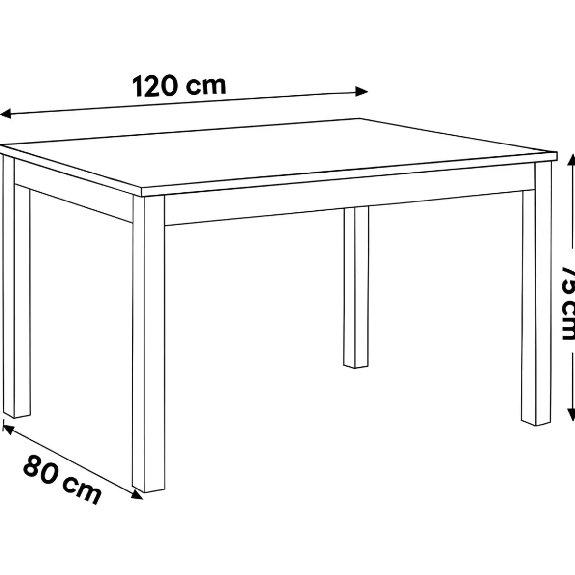 Tavolo Estensibile da Pranzo 120x80 cm Noce e Bianco