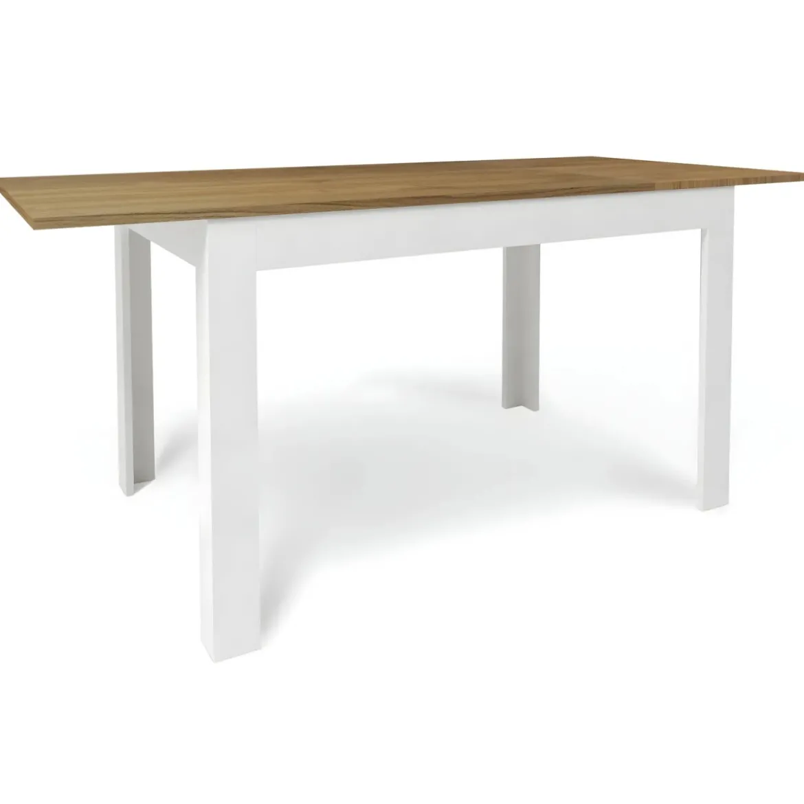 Tavolo Estensibile da Pranzo 120x80 cm Noce e Bianco