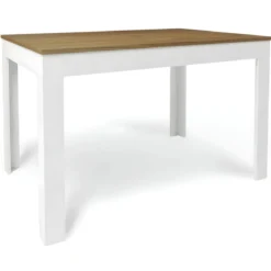 Tavolo Estensibile da Pranzo 120x80 cm Noce e Bianco