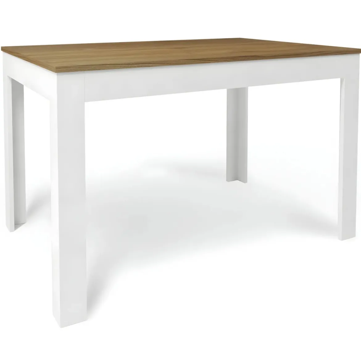 Tavolo Estensibile da Pranzo 120x80 cm Noce e Bianco
