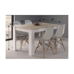 Tavolo Estensibile Pranzo Allungabile Rovere Bianco Moderno Rettangolare Salotto