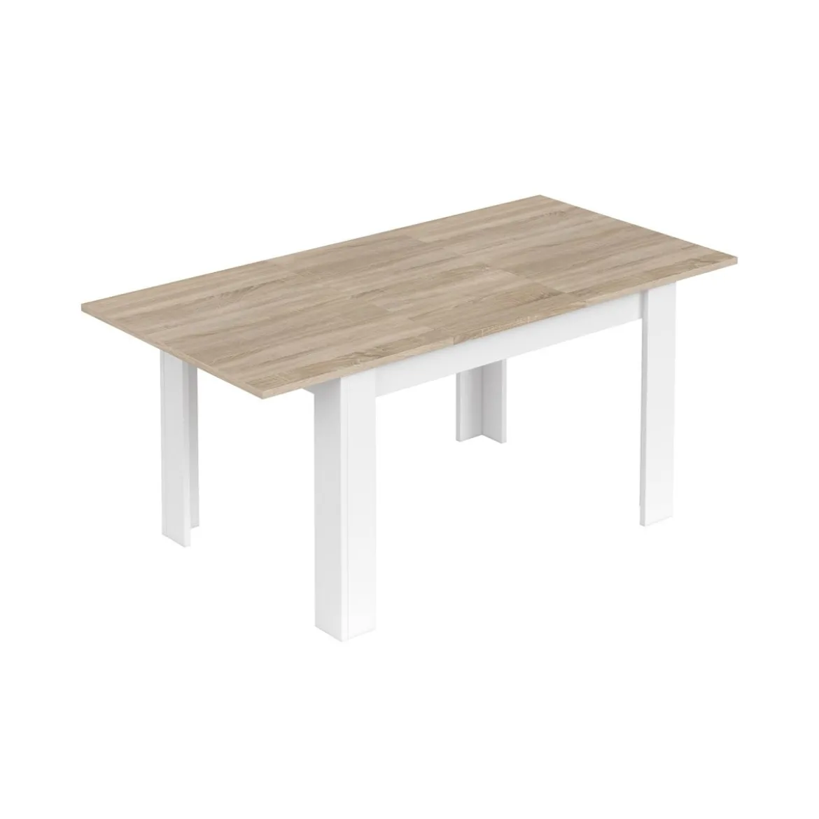 Tavolo Estensibile Pranzo Allungabile Rovere Bianco Moderno Rettangolare Salotto
