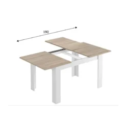 Tavolo Estensibile Pranzo Allungabile Rovere Bianco Moderno Rettangolare Salotto