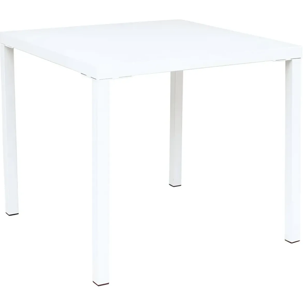 Tavolo Impilabile in Acciaio Bianco da Giardino Quadrato 80x80 cm