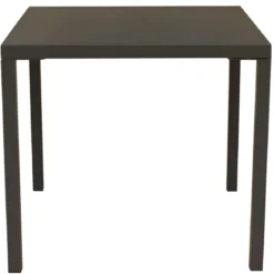 Tavolo Impilabile in Acciaio Taupe da Giardino Quadrato 80x80 cm