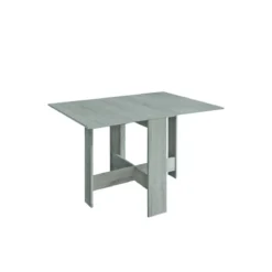 Tavolo in Legno da Pranzo Salvaspazio Grigio Cemento Moderno Pieghevole Cucina