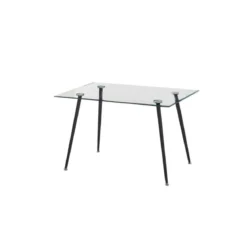 Tavolo in Vetro Cristallo 120x80 Rettangolare da Cucina Sala Pranzo