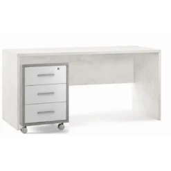 Tavolo Kit Scrivania 160 cm Bianco Moderna da Ufficio Cameretta Porta Pc