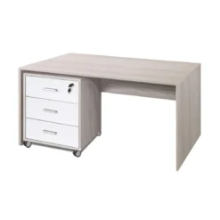 Tavolo Kit Scrivania con Cassettiera 120 cm Olmo da Ufficio Cameretta Porta Pc