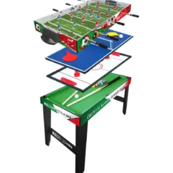Tavolo Multigioco 4 in 1 Calcetto Ping Pong Hockey Biliardo Accessori
