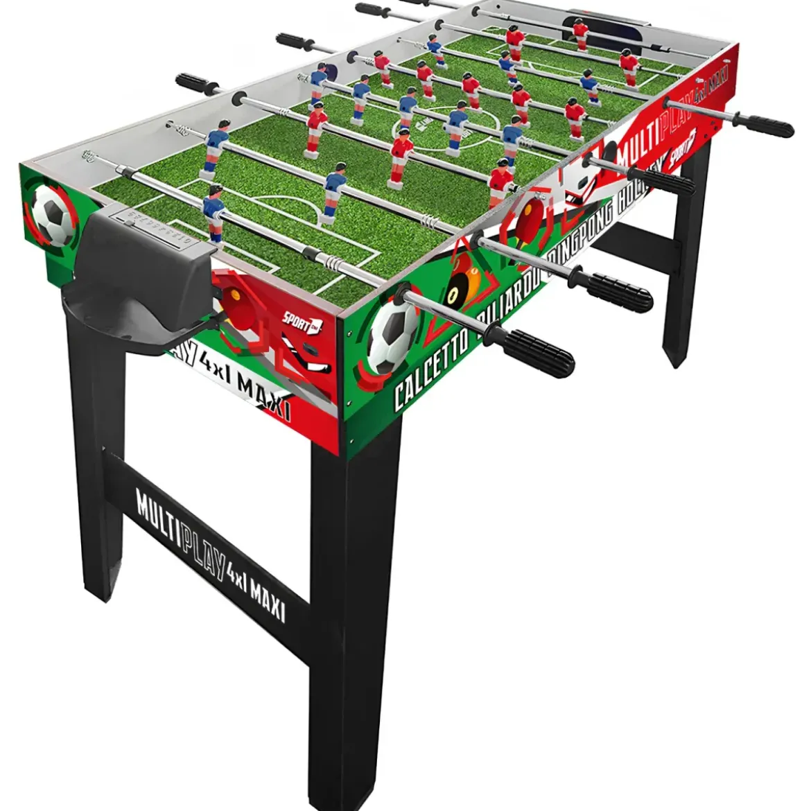 Tavolo Multigioco 4 in 1 Calcetto Ping Pong Hockey Biliardo Accessori