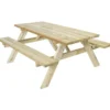 Tavolo Picnic in Legno da Esterno con Panche Richiudibili 177x153x76cm