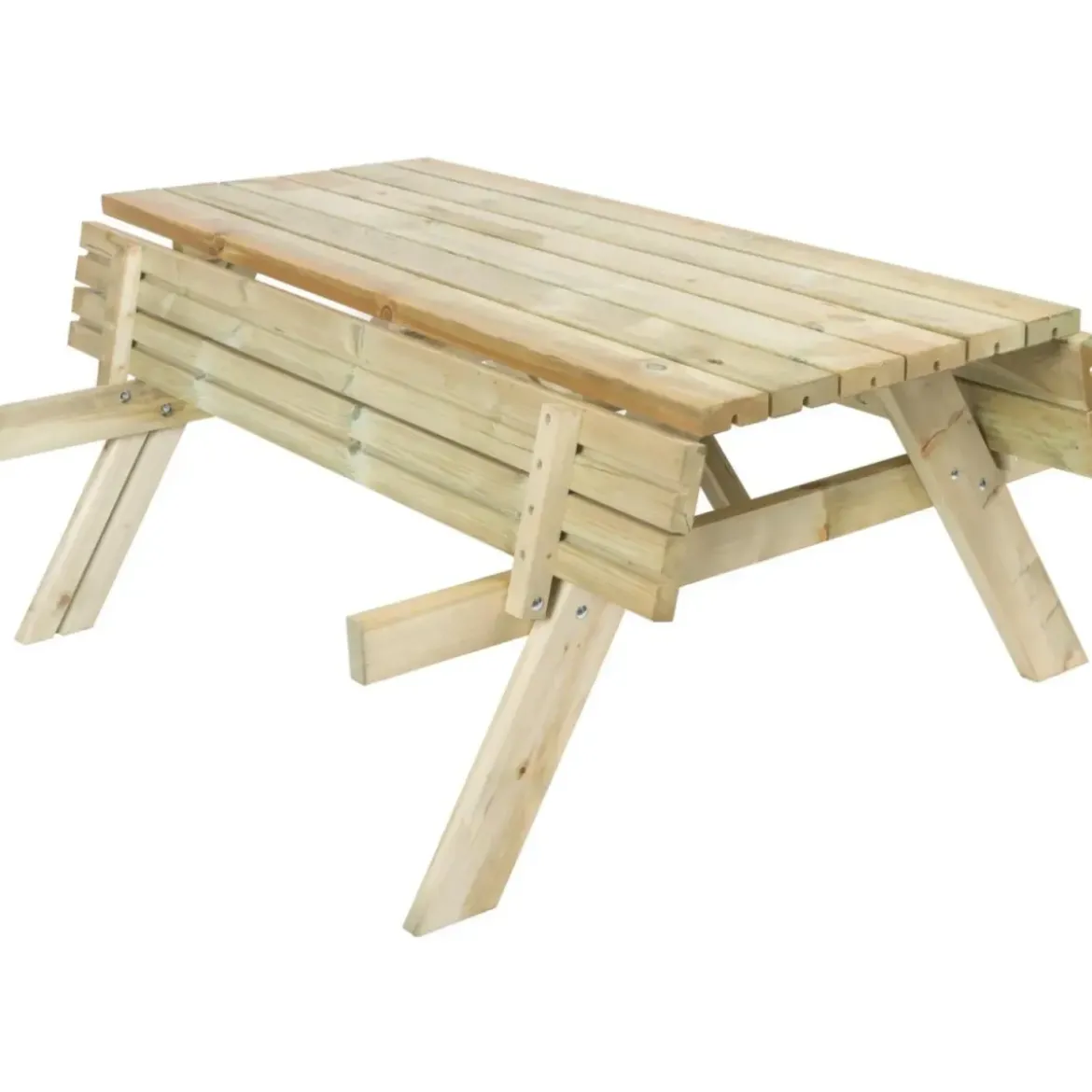 Tavolo Picnic in Legno da Esterno con Panche Richiudibili 177x153x76cm