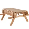 Tavolo Picnic in Legno Termotrattato Panche Richiudibili 177x153x76cm
