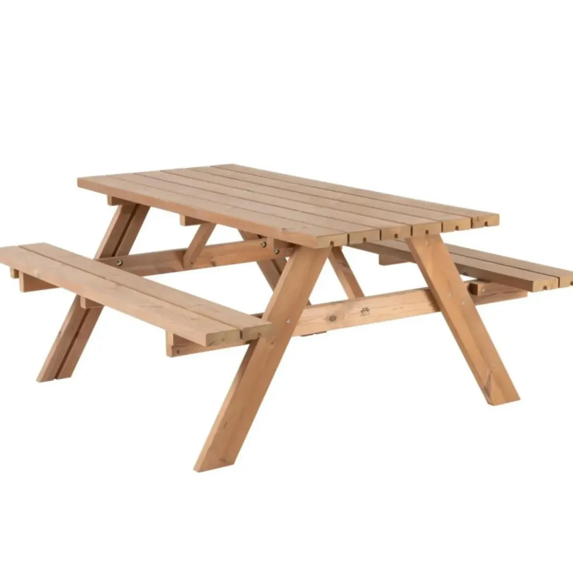 Tavolo Picnic in Legno Termotrattato Panche Richiudibili 177x153x76cm