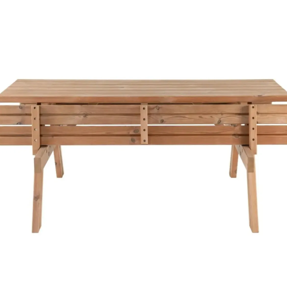 Tavolo Picnic in Legno Termotrattato Panche Richiudibili 177x153x76cm