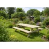 Tavolo Picnic in Legno 239x161x72 con 2 Panche Integrate da Esterno