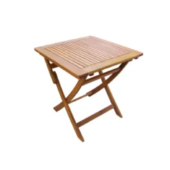 Tavolo Pieghevole 70x70 da Balcone Giardino in Legno Quadrato Esterno