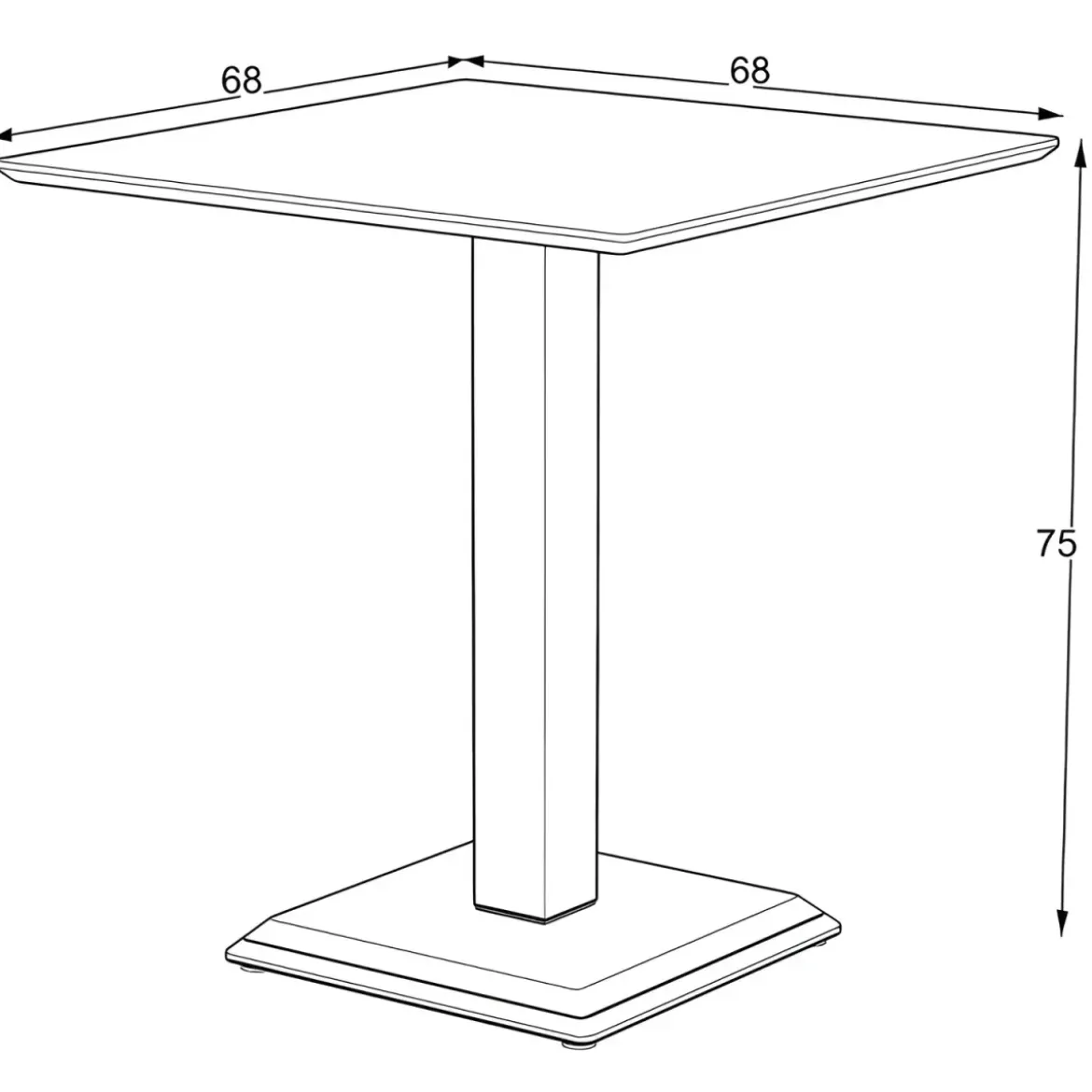 Tavolo Quadrato Bianco Frassinato 68x68 cm da Pranzo Moderno Gambe Metallo