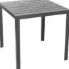 Tavolo Quadrato da Esterno in Acciaio e HDPE Effetto Legno 78x78x74cm