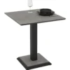 Tavolo Quadrato Grigio Cemento 68x68 cm da Pranzo Moderno Gambe Metallo