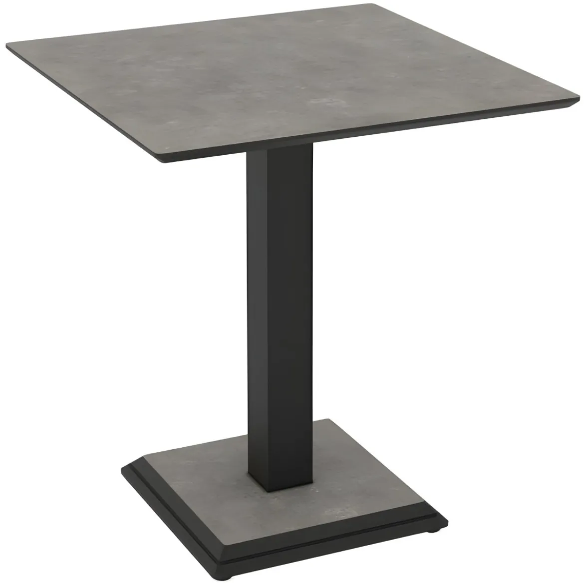 Tavolo Quadrato Grigio Cemento 68x68 cm da Pranzo Moderno Gambe Metallo