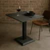 Tavolo Quadrato Nero Ossido 68x68 cm da Soggiorno Moderno Gambe Metallo