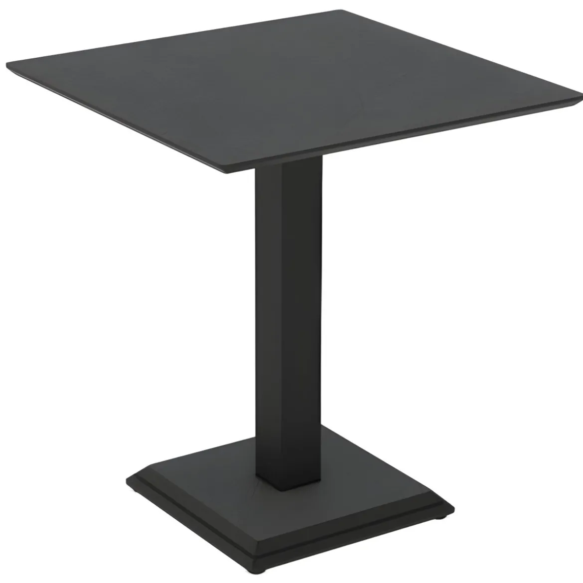 Tavolo Quadrato Nero Ossido 68x68 cm da Soggiorno Moderno Gambe Metallo