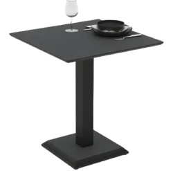 Tavolo Quadrato Nero Ossido 68x68 cm da Soggiorno Moderno Gambe Metallo