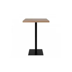 Tavolo Quadrato 70x70 Alto da Bar per Sgabelli in Legno Rovere e Metallo Nero