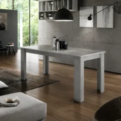 Tavolo Rettangolare Allungabile da Pranzo 160-210 in Melaminico Grigio