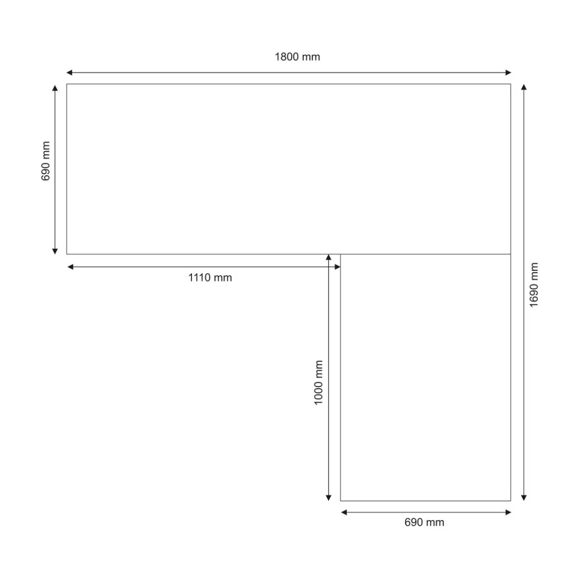Tavolo Scrivania ad Angolo 180x170 Grigio Angolare Direzionale Ufficio Computer