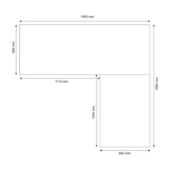 Tavolo Scrivania Angolare 180x170 Grigio Grande Moderna Angolo Ufficio Porta Pc