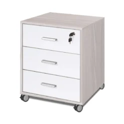 Tavolo Scrivania 150 cm Olmo con Cassettiera Grande Ufficio Cameretta Porta Pc