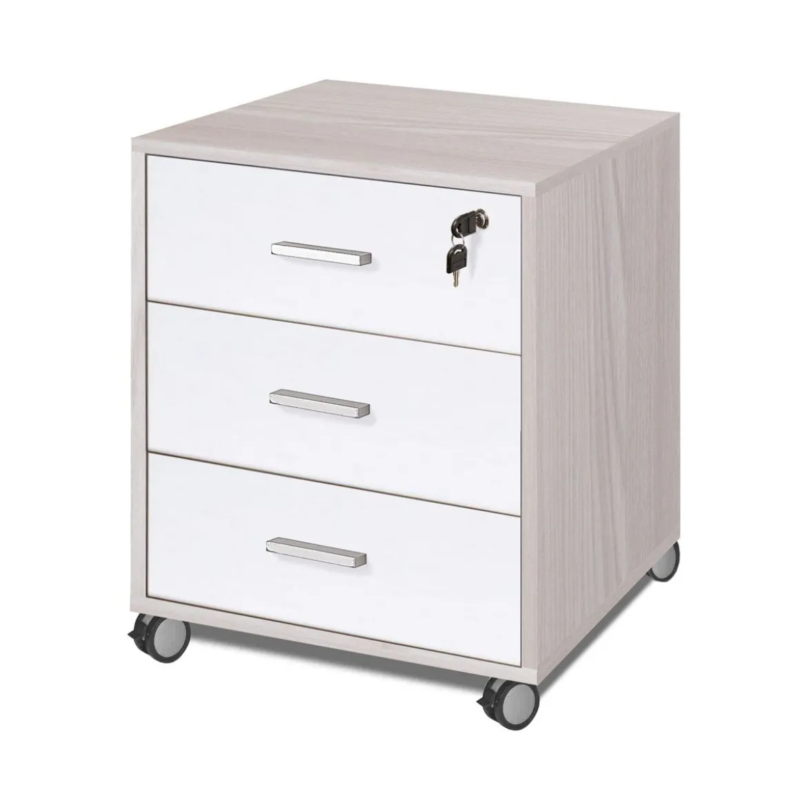 Tavolo Scrivania 150 cm Olmo con Cassettiera Grande Ufficio Cameretta Porta Pc