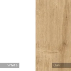 Tavolo Scrivania 140 con Libreria Rovere Bianco in Legno per Ufficio