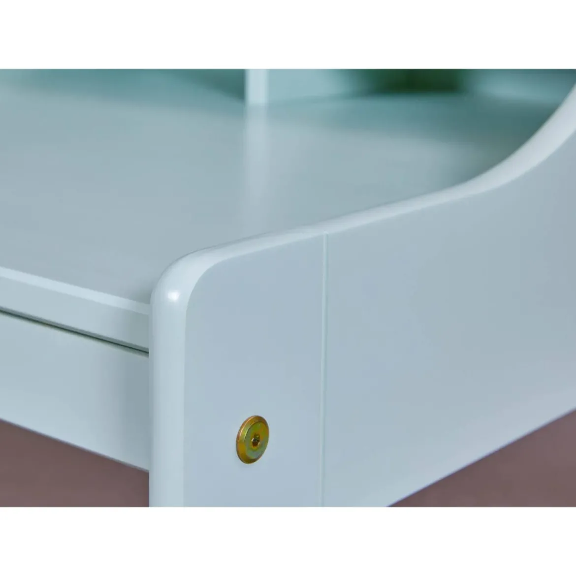 Tavolo Scrivania in Legno Verde Salvia per Bambini con Vani Portaoggetti