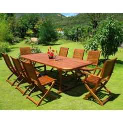 Tavolo 180x100 Allungabile in Legno da Giardino Rettangolare per Esterno