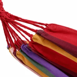 Telo Amaca a Sacco 100x200 cm da Esterno in Cotone Rosso Multicolore