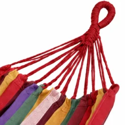 Telo Amaca a Sacco 100x200 cm da Esterno in Cotone Rosso Multicolore