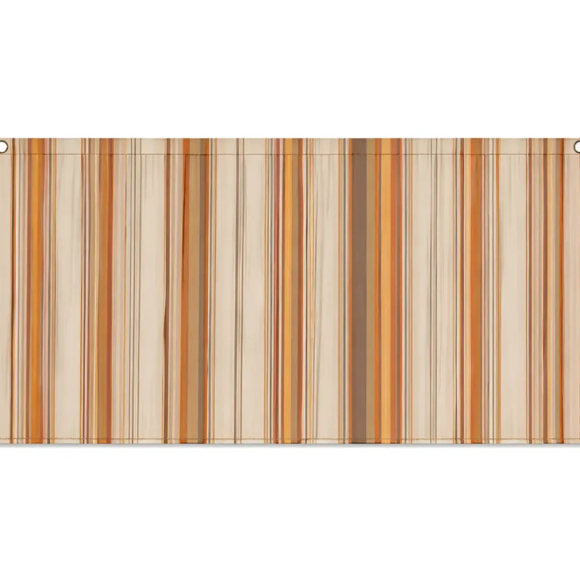 Telo Antisguardo Balcone 75x500 cm Rigato Beige Occhielli Alluminio