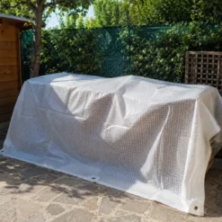 Telo Occhiellato Copertura Impermeabile 4x6 m Lavabile PE Bianco