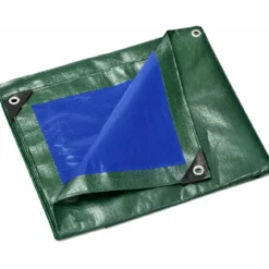 Telo Occhiellato Impermeabile in Polietilene Verde Blu 10x14m 130g/m2
