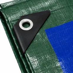 Telo Occhiellato Impermeabile in Polietilene Verde Blu 8x12m 130g/m2