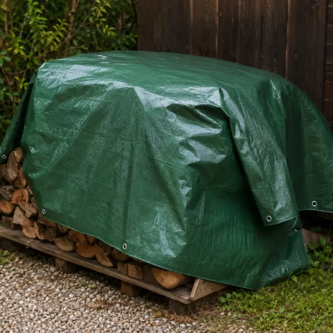 Telo Occhiellato Impermeabile in Polietilene Verde Blu 8x12m 130g/m2