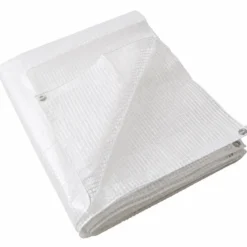 Telo Occhiellato Impermeabile 3x6 m PE Bianco Copertura Lavabile