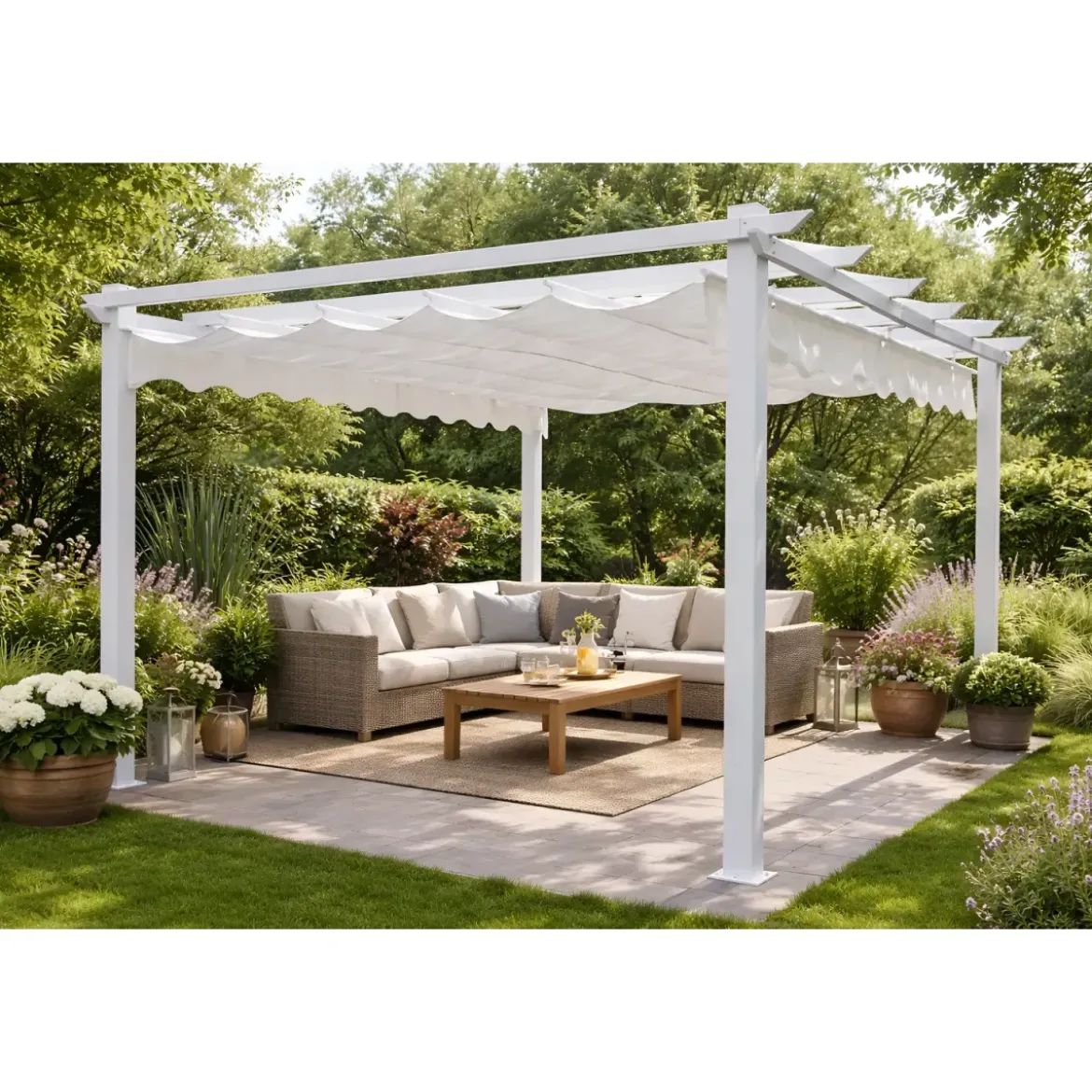 Telo per Pergola in Poliestere 3x4 metri Bianco