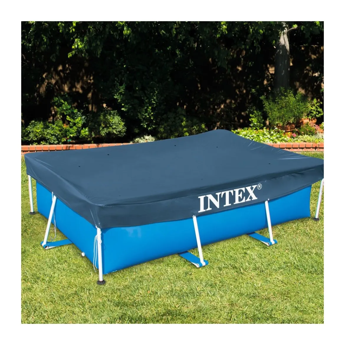 Telo per Piscina Frame 460x226 Rettangolare Polietilene Intex Copertura Esterno