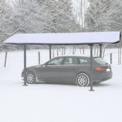 Telo per Tettoia Carport 485x300 cm Grigio Antracite PVC 280 g/m2
