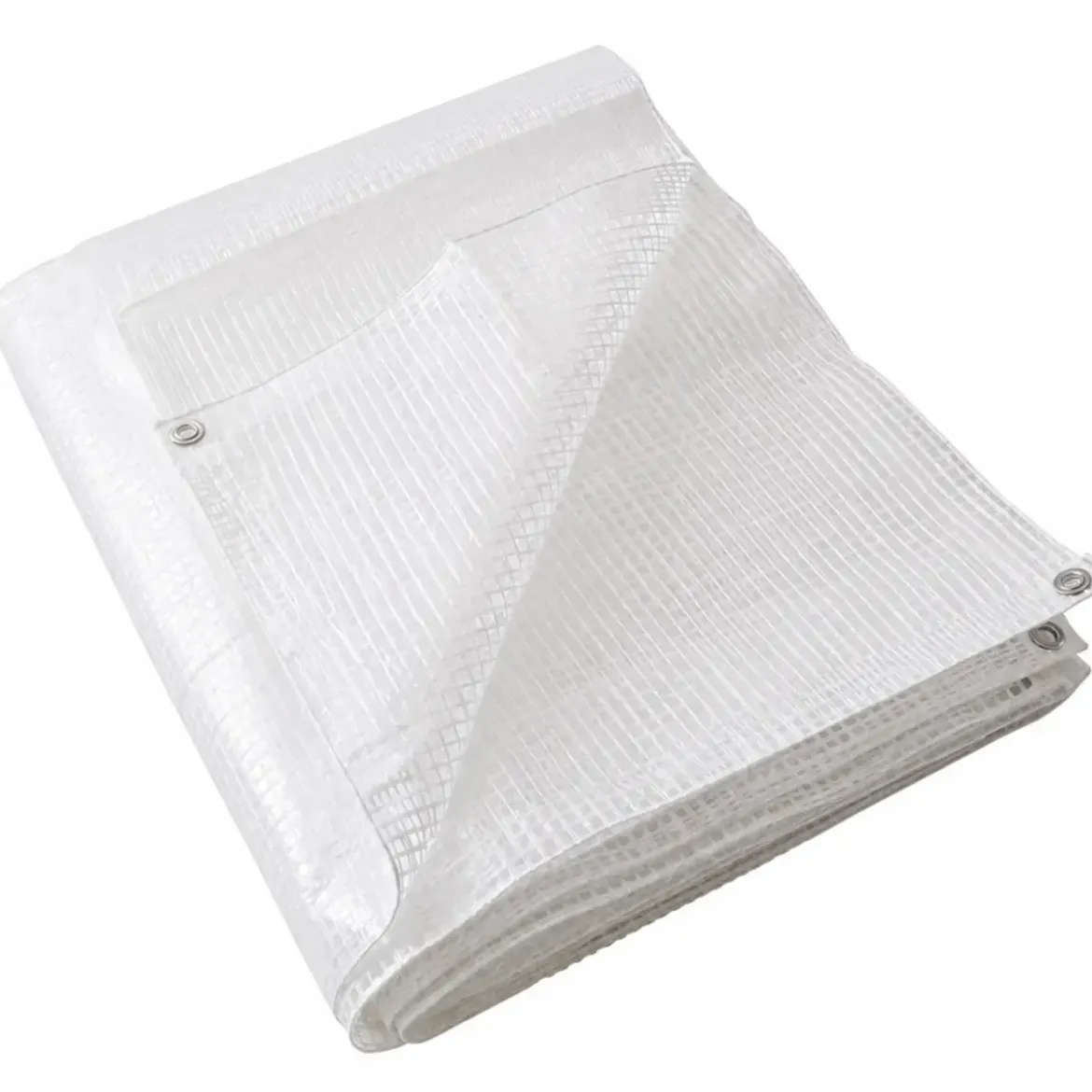 Telo 4x4 m Occhiellato Impermeabile PE Bianco Copertura Lavabile